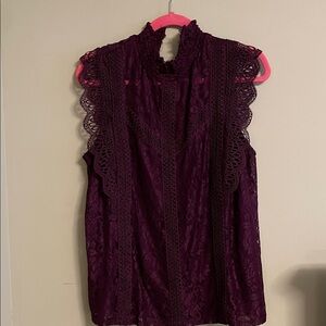 Elegant Purple Lace Women's Top
